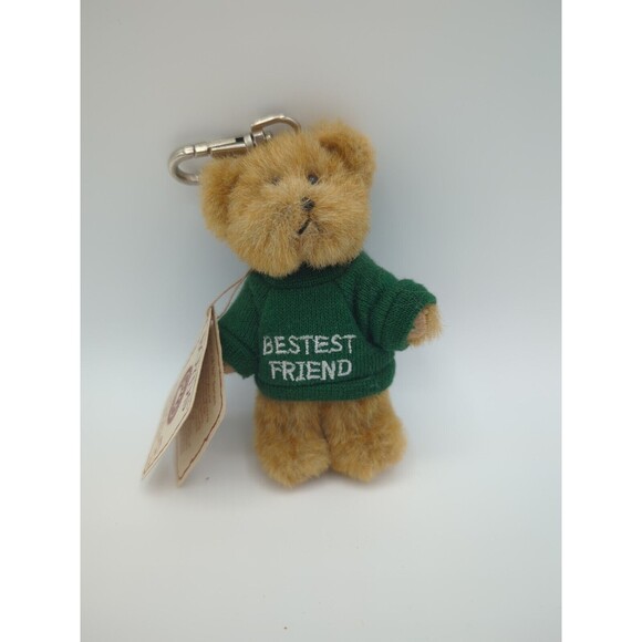 Boyds Bears Plush 'Bestest Friend' Bear Keyring/Purse Charm 4" - Picture 1 of 5